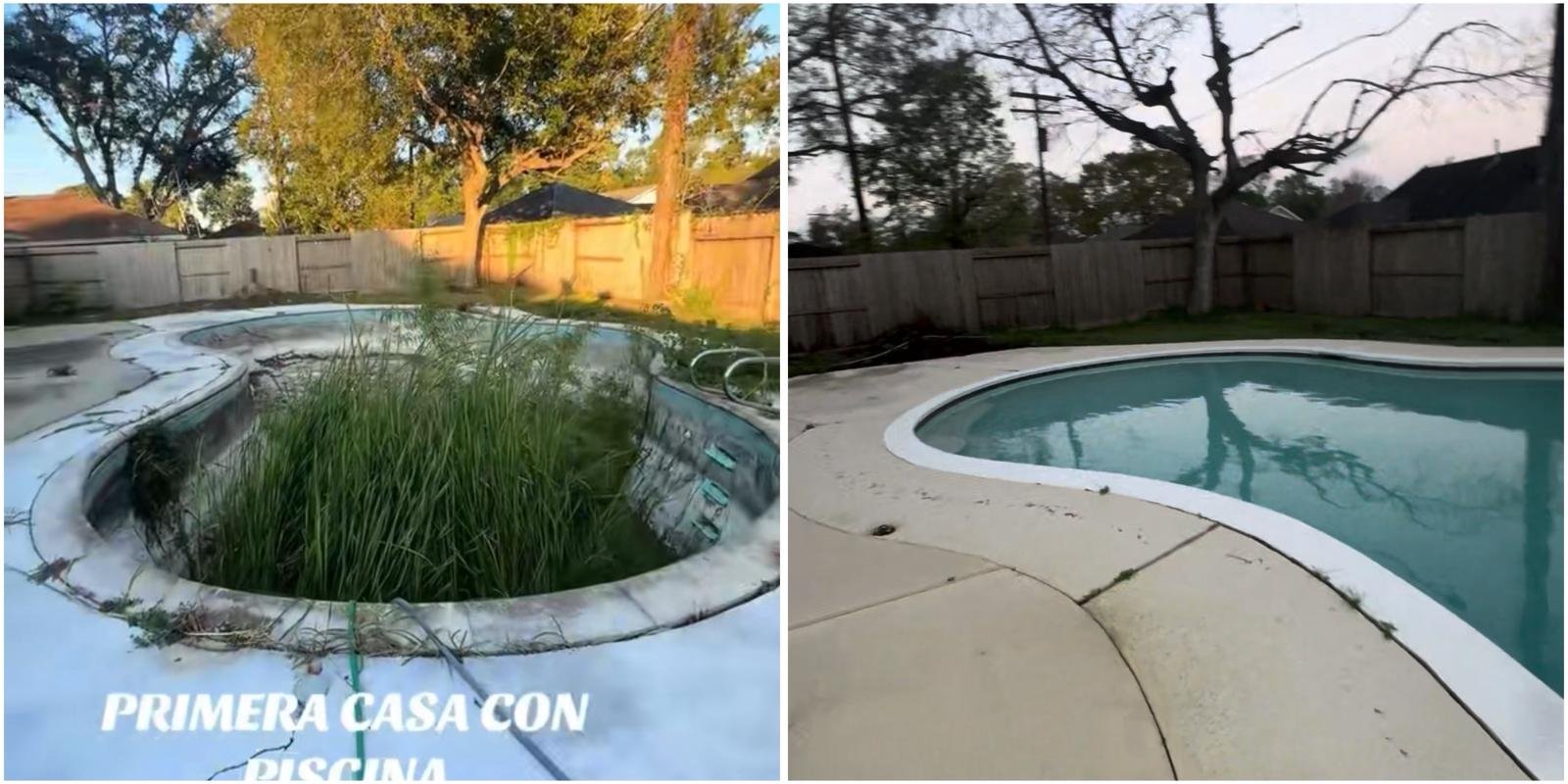 Antes y después — Piscina